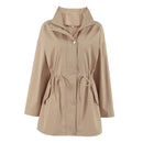 Drawstring Waist Trench Jacket