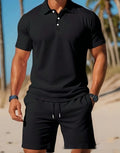 Casual Comfortable Breathable Short Sleeve Shirt Short Set, iBuyXi.com