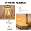 Electric Candle Warmer Lamp with Timer and Amber Shade