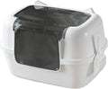 Enclosed Hooded Cat Litter Box with Lid