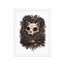 Gothic Cat Skull Framed Poster