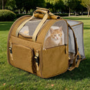 Expandable Cat Carrier Mesh Backpack With Expandable Mesh Side Padded Shoulder S