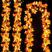Fall Maple Leaf String Lights 3-Pack 24.6FT
