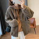 Faux Shearling Zip Up Jacket