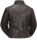 First Manufacturing FIL159NOCZ Women's Black Scarlett Motorcycle Leather Jacket