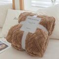 Fleece Throw Blanket King Size Large 80x90 Inches Soft 3D Jacquard Weave