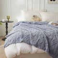 Fleece Throw Blanket King Size Large 80x90 Inches Soft 3D Jacquard Weave