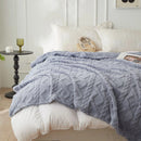 Fleece Throw Blanket King Size Large 80x90 Inches Soft 3D Jacquard Weave