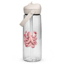 Hearts Octopus Flip Straw Water Bottle