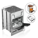Folding Wood-Burning Camp Stove with Grill