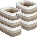 Freestanding Soft Cotton-Rope Woven Storage Baskets Set 3/6-Pack Rectangular