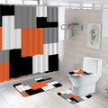 Geometric Blue Shower Curtain Set