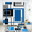 Geometric Blue Shower Curtain Set