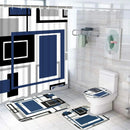 Geometric Blue Shower Curtain Set