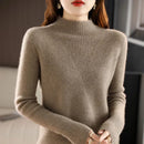 Half High Collar Ribbed Knit Sweater