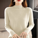 Half High Collar Ribbed Knit Sweater