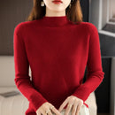 Half High Collar Ribbed Knit Sweater