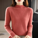 Half High Collar Ribbed Knit Sweater
