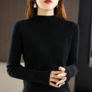 Half High Collar Ribbed Knit Sweater