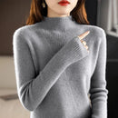 Half High Collar Ribbed Knit Sweater