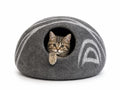 Handcrafted Wool Felt Cat Cave Bed