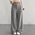 High Waist Striped Wide Leg Corduroy Pants