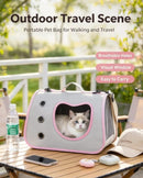 HTMCK Foldable Pet Carrier Bag Breathable Portable Shoulder Travel Bag for Small