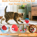iLMH 1/2 PCS Cat Interactive Ball Toy Automatic Rolling Ball Faux Tail Rechargea