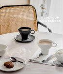 Matte Black Coffee Cup Set Porcelain Tea Cups with Saucer 200ml Mug - ibuyxi.com