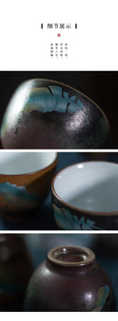 Gift Box Ceramic Master Cup Fulu Shou Tea Cup Kung Fu Cup Fu Shou Wu Fu Stone Master Cup Fulu Shou Tea Set Kitchen bar - ibuyxi.com