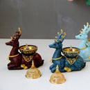 Nordic Resin Reindeer Candle Holder Gold Metal Decor, ibuyxi.com