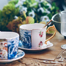 Ceramic Coffee Cup Saucer Gift Box Chinese Style Creative Color Matching Teacup Set Blue and White Porcelain Handle Mug Water - ibuyxi.com