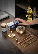 Fragrant seal incense printing pure brass incense tool set sandalwood incense spoon incense sweep incense spoon eight-piece set - ibuyxi.com