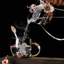 Rose Mug & Enamel Crystal Flower Tea Tumbler, ibuyxi.com