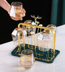 Amber and Golden Color Cup Set with Hanging Tray, ibuyxi.com