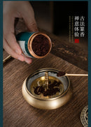 Fragrant seal incense printing pure brass incense tool set sandalwood incense spoon incense sweep incense spoon eight-piece set - ibuyxi.com
