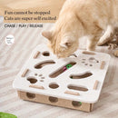 Interactive Cat Puzzle Toy Felt Toy Box with Maze Tunnel Bell Ball Indoor Entert