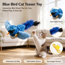Interactive Cat Teaser Wand with Bird Sound & Retractable Feather Stick, Replace