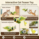 Interactive Cat Teaser Wand with Bird Sound & Retractable Feather Stick, Replace