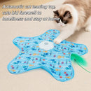 Interactive Cat Toy Mat with Teaser Stick