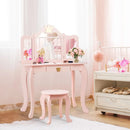 Kids Vanity Table Set with Mirror