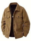 Lapel Button Corduroy Trucker Jacket