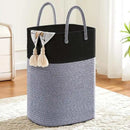 Large Collapsible Laundry Basket Woven Cotton Rope Dirty Clothes Hamper