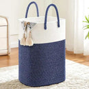 Large Collapsible Laundry Basket Woven Cotton Rope Dirty Clothes Hamper