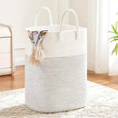 Large Collapsible Laundry Basket Woven Cotton Rope Dirty Clothes Hamper