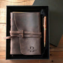 Leather-Bound Journal Gift Set with Pen