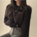 Loose Vintage Harajuku Lantern Long Sleeve Women Sweater Korean Autumn Winter Kn