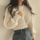 Loose Vintage Harajuku Lantern Long Sleeve Women Sweater Korean Autumn Winter Kn