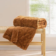 GRACED SOFT LUXURIES Faux Fur Throw Blanket 60x80 Camel