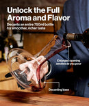 Hand-Blown Crystal Wine Decanter with Built-in Aerator